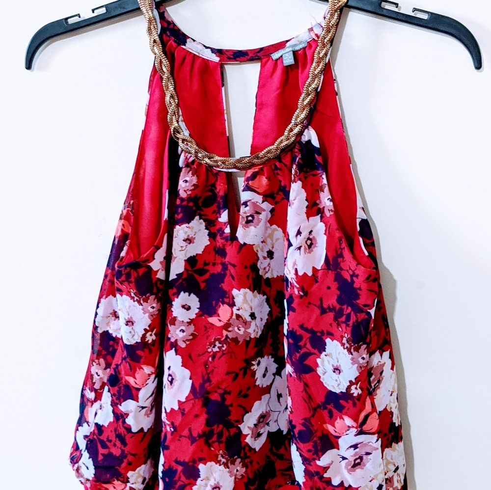Charlotte Russe Floral Red Crop Top